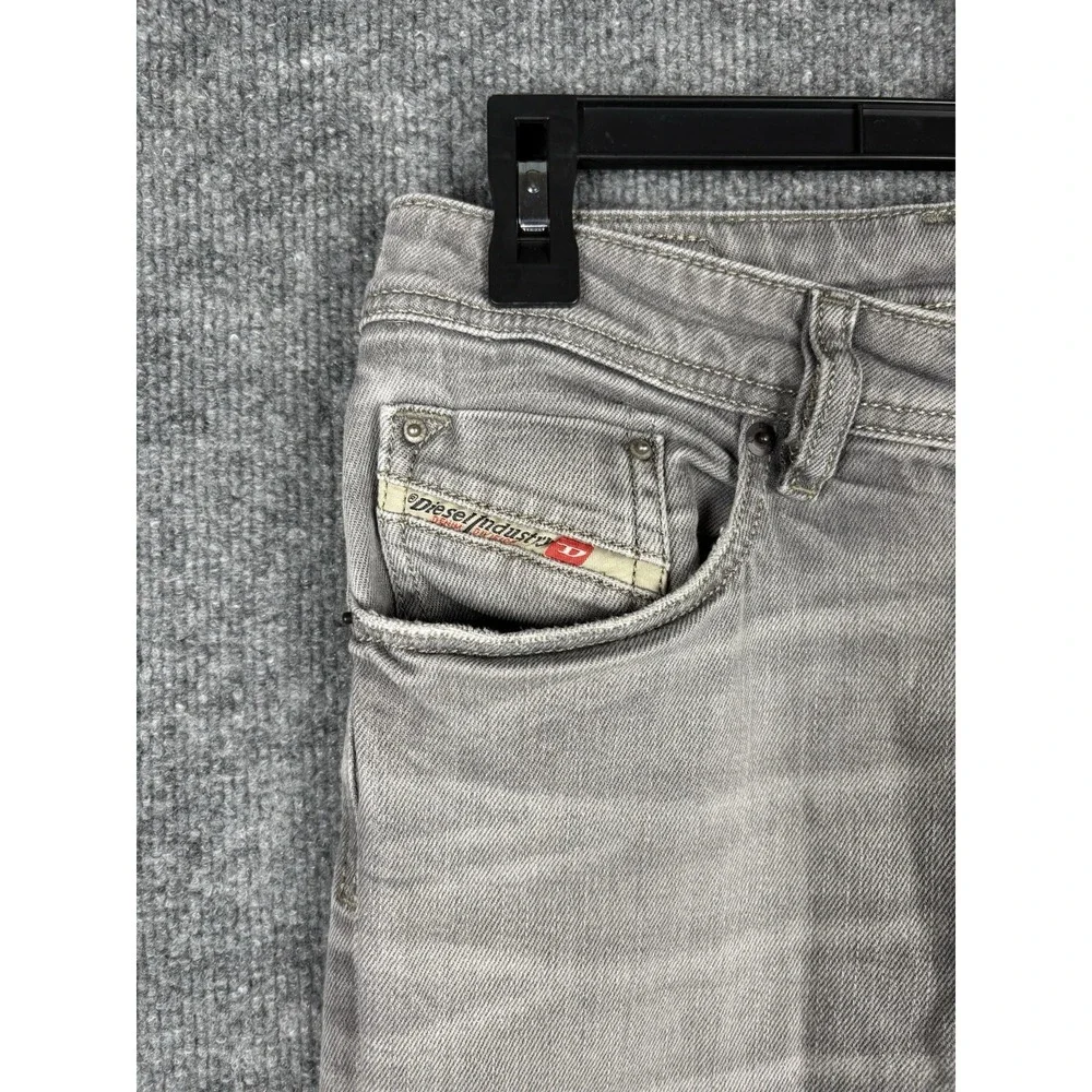 Diesel Waykee Jeans Mens 28x30 Gray 0839N Stretch Regular Straight Button Fly